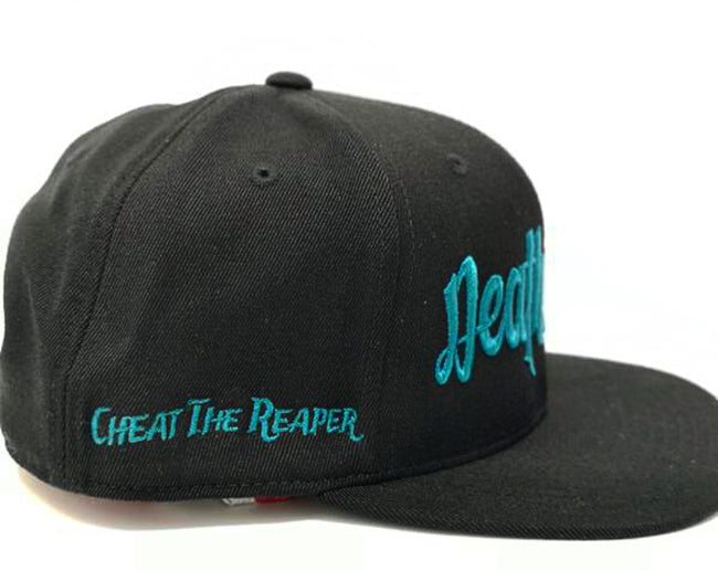 Teal on Black Snapback