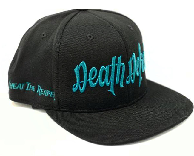 Teal on Black Snapback