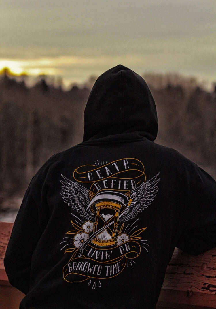 Borrowed time pullover hoodie